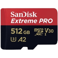 KARTA SANDISK EXTREME PRO microSDXC 512GB 200/140 MB/s A2 C10 V30 UHS-I U3