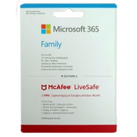 MICROSOFT OFFICE 365 Family + McAfee LiveSafe Subskrypcja 1 rok